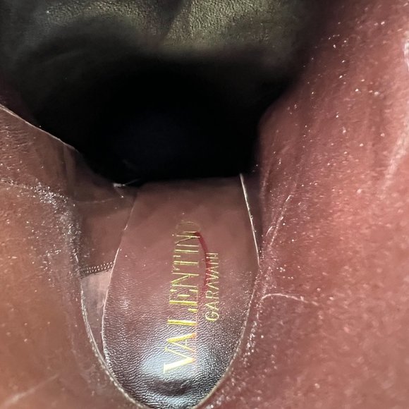 Valentino Garavani VLogo Heritage Leather VLogo-Heel Booties Made in Italy Sz 40 - Picture 8 of 14